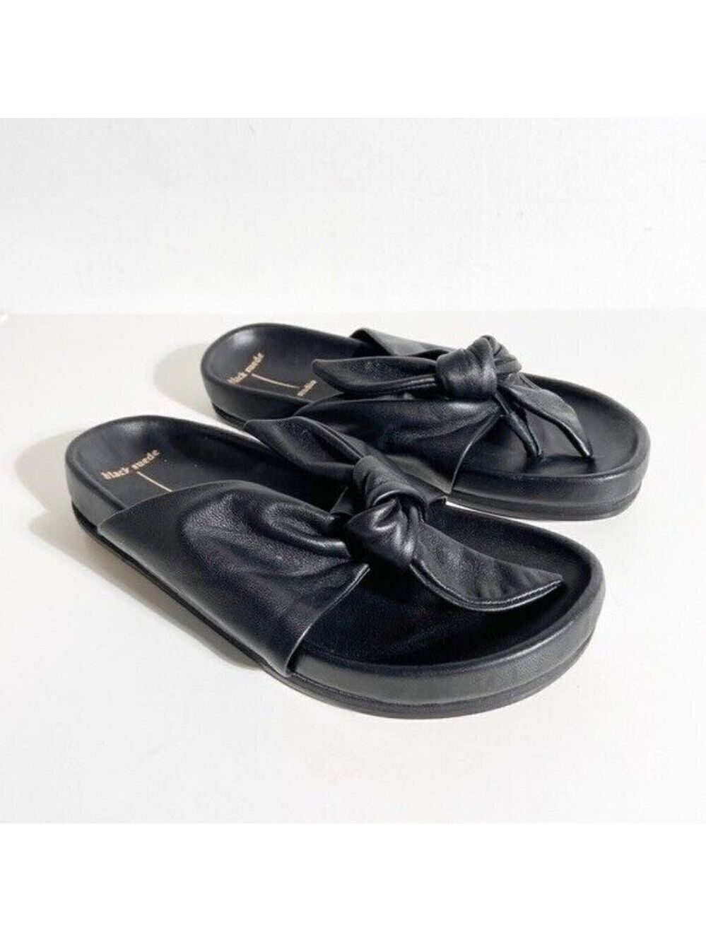 BLACK Suede Studio "Charlize" Knotted Napa Sporty Sandal BNWT Women Sz 36 New